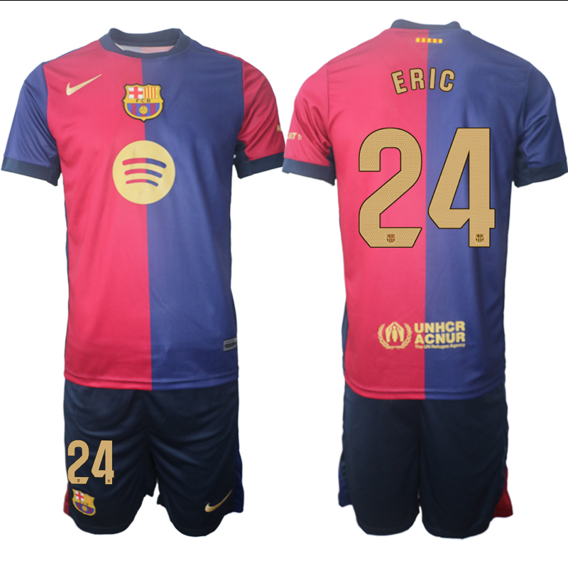 Men 2024-2025 Club Barcelona home Red blue #24 Soccer Jersey->indianapolis colts->NFL Jersey